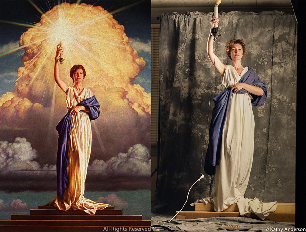 28-летняя Дженни Джозеф позирует для логотипа Columbia Pictures, 1992 год | История без цензуры