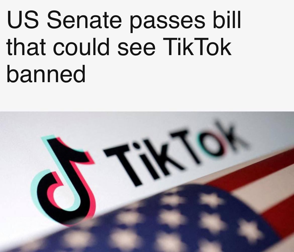 США теперь точно без TikTok — сегодня сенат проголосовал за закон, который по | Новости  / BWeek News