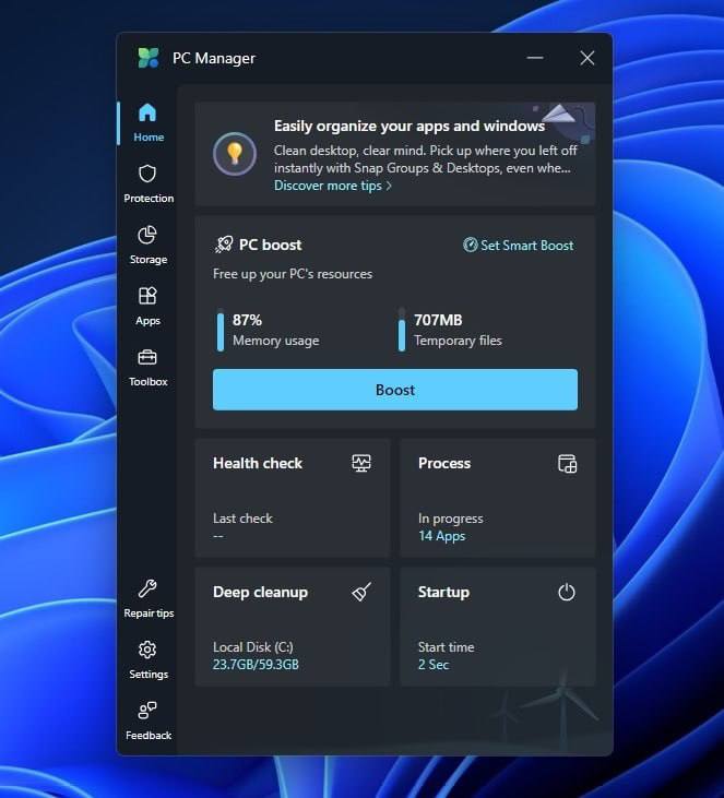 Обновление для Microsoft PC Manager с новыми функциями | Технологии