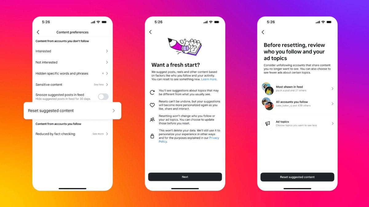 Instagram тестирует функцию сброса рекомендаций контента в лентах | Технологии