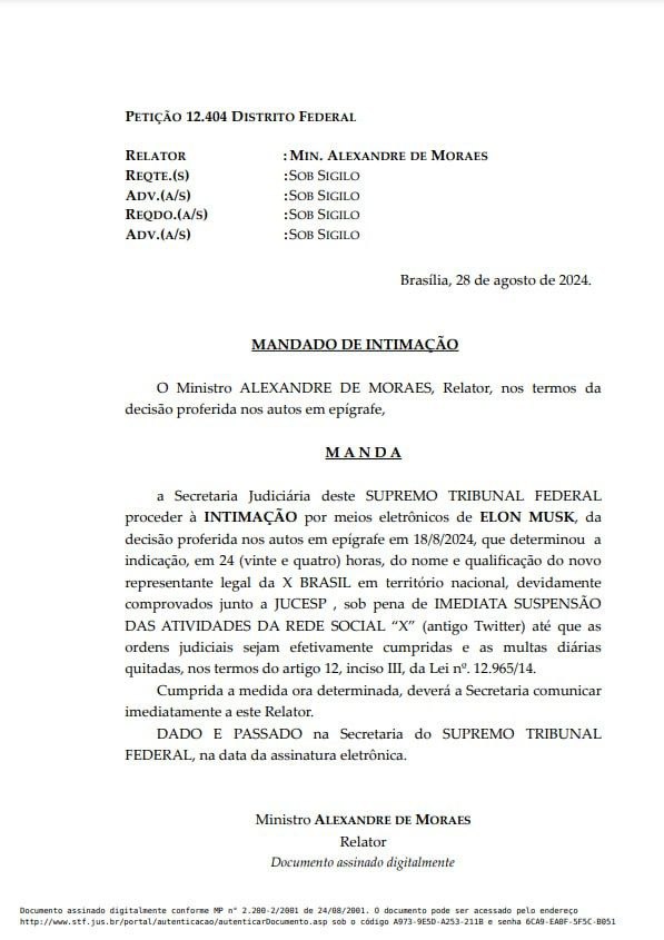 Бразильский суд выписал Илону Маску повестку и пригрозил заблокировать Х в те | Тревожные новости