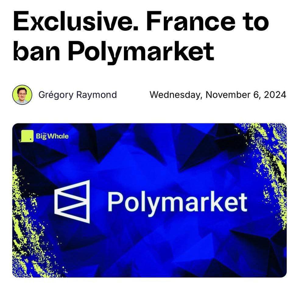 Французские власти решили запретить Polymarket после того, как мужчина из Фра | Тревожные новости