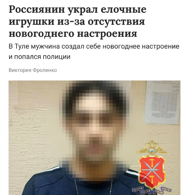 Житель Тулы украл ёлочные игрушки ради новогоднего настроения | Тревожные новости