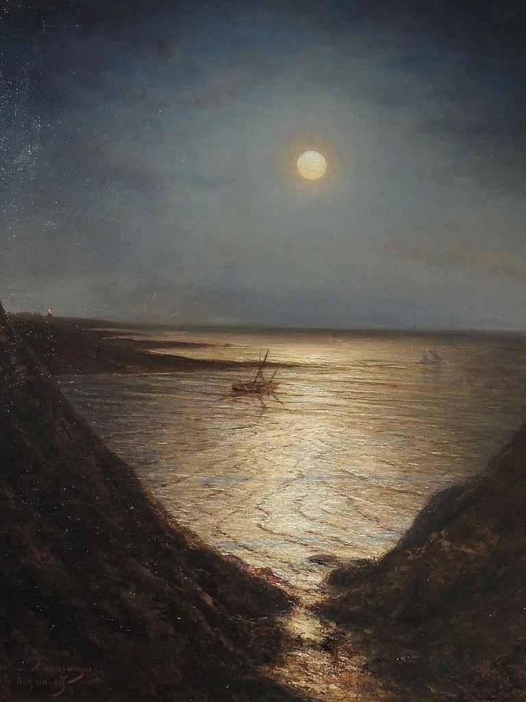 "Лунный свет в Порнике" 1867, Алексей Петрович Боголюбов | Художник
