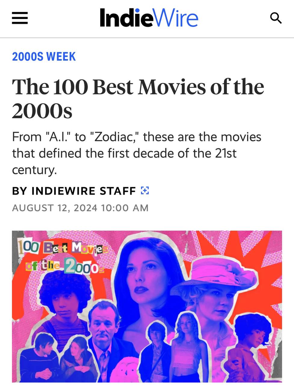 100 главных фильмов 2000-х — авторитетный портал IndieWire сделал свой рейтин | Фильмы и сериалы