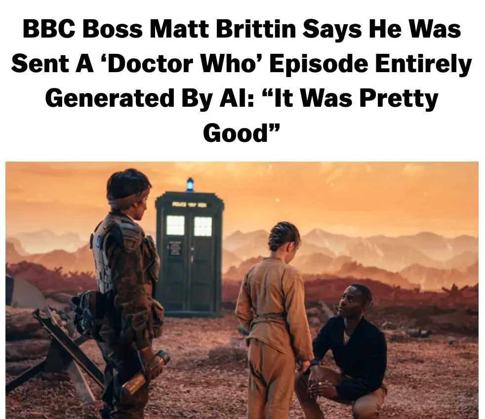 Директору BBC зашел эпизод «Доктора кто», который целиком сгенерировал ИИ | Фильмы и сериалы