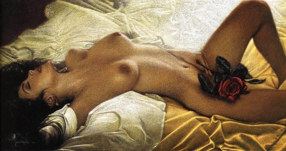 ”Красная Роза”. Итальянский художник Вальтер Джиротто (1953 г.р.) | Обнажëнные рисунки