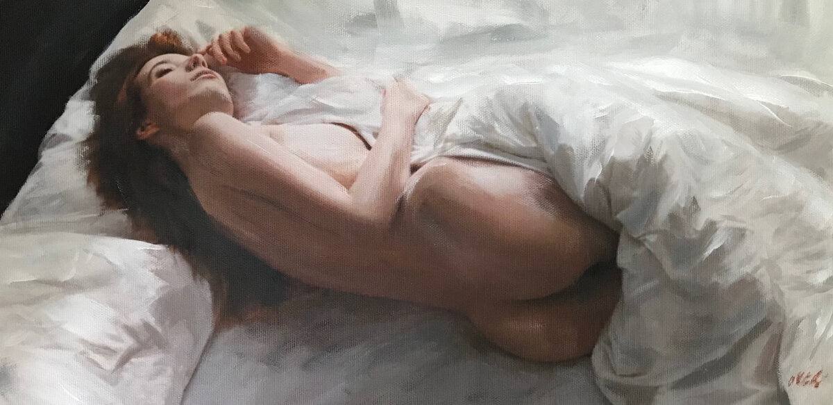 Холст, акрил. Британский художник Уильям Оксер (1973 г.р.) | Обнажëнные рисунки