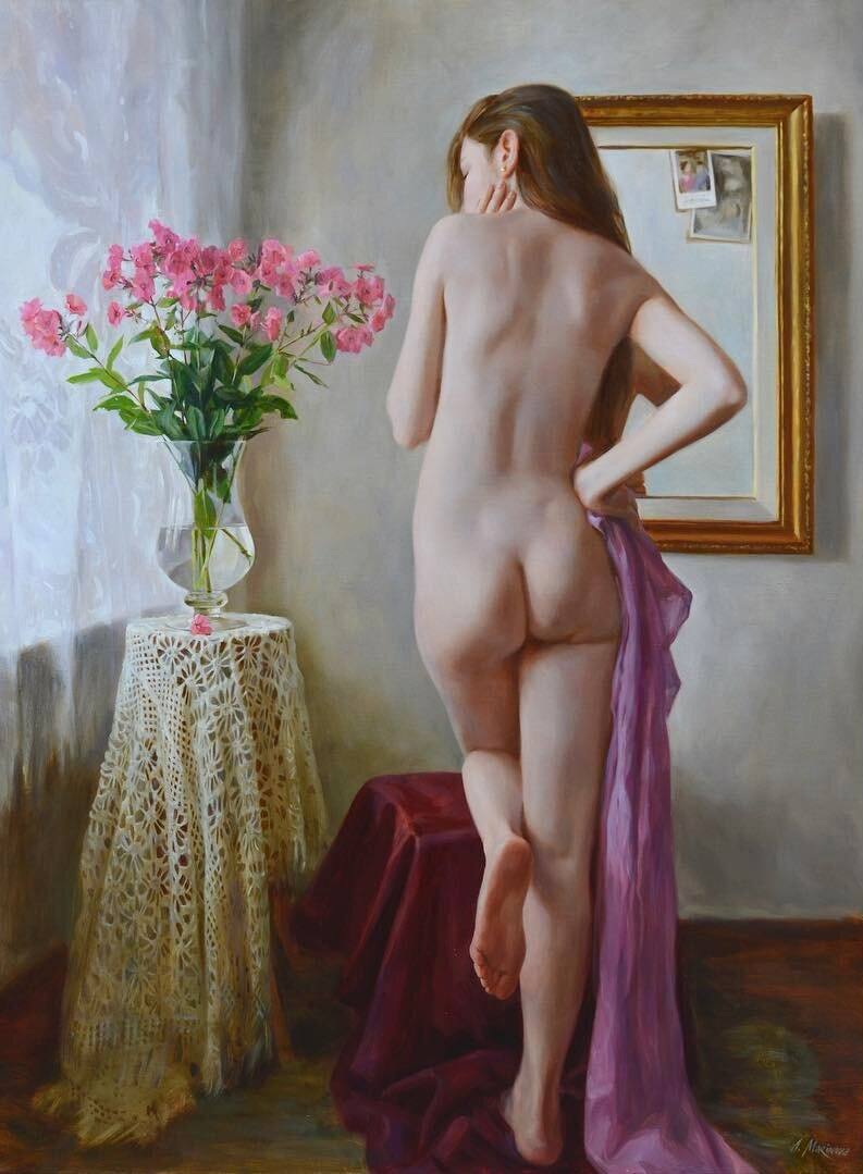 Холст, масло. Русская художница Анна Маринова (1983 г.р.) | Обнажëнные рисунки