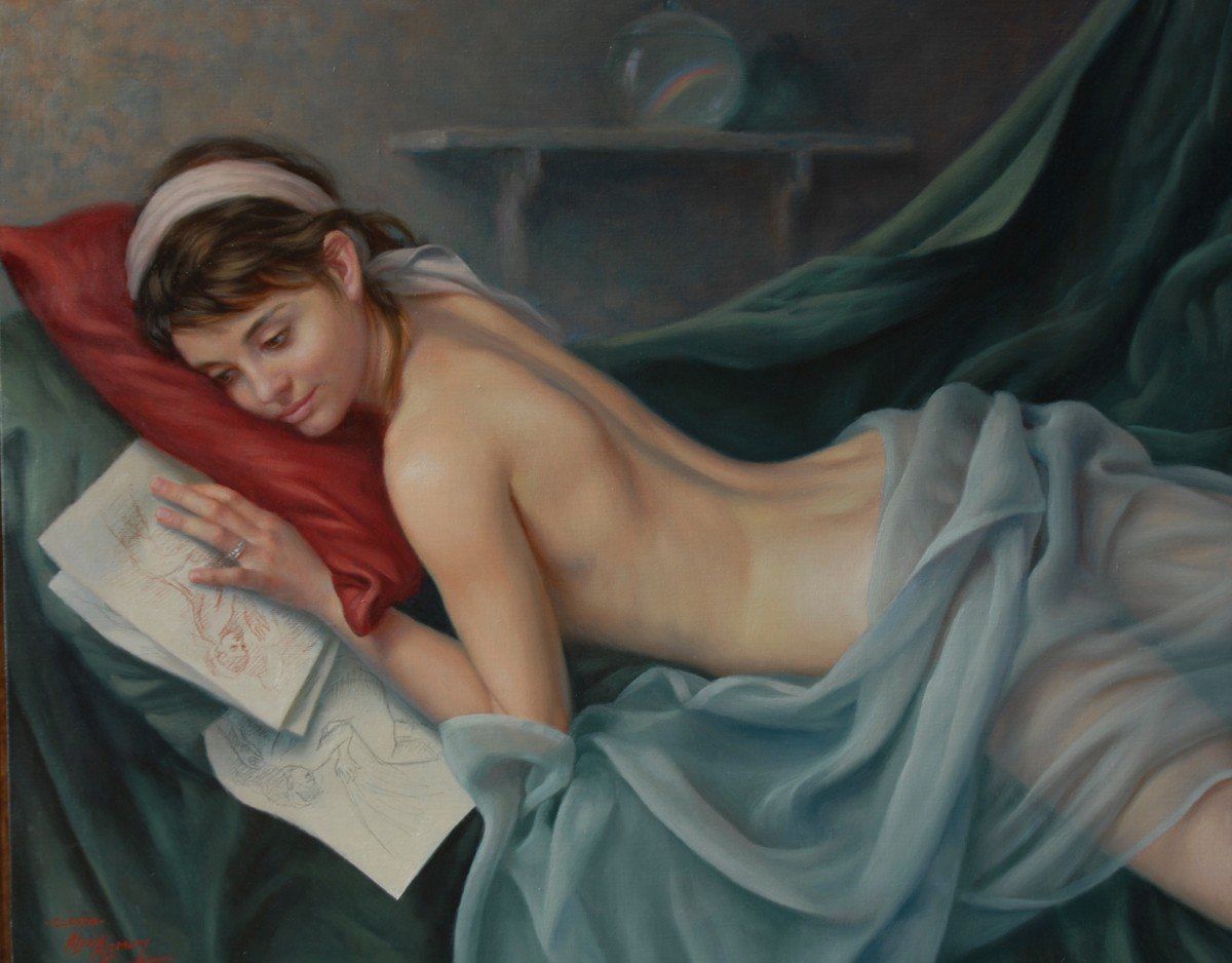 Claudia - художник: Алекс Алемани (1943 г.р.) | Обнажëнные рисунки