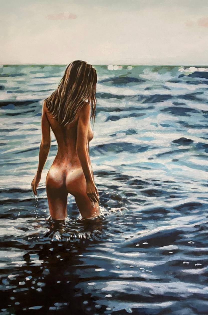 Thomas Saliot "Evening swim" | Обнажëнные рисунки