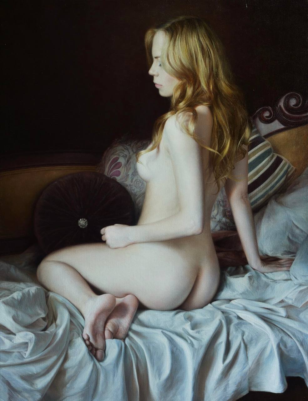 ”Модель”, 2013. Холст, масло. Русский художник Айдемир Саидов (1979 г.р.) | Обнажëнные рисунки