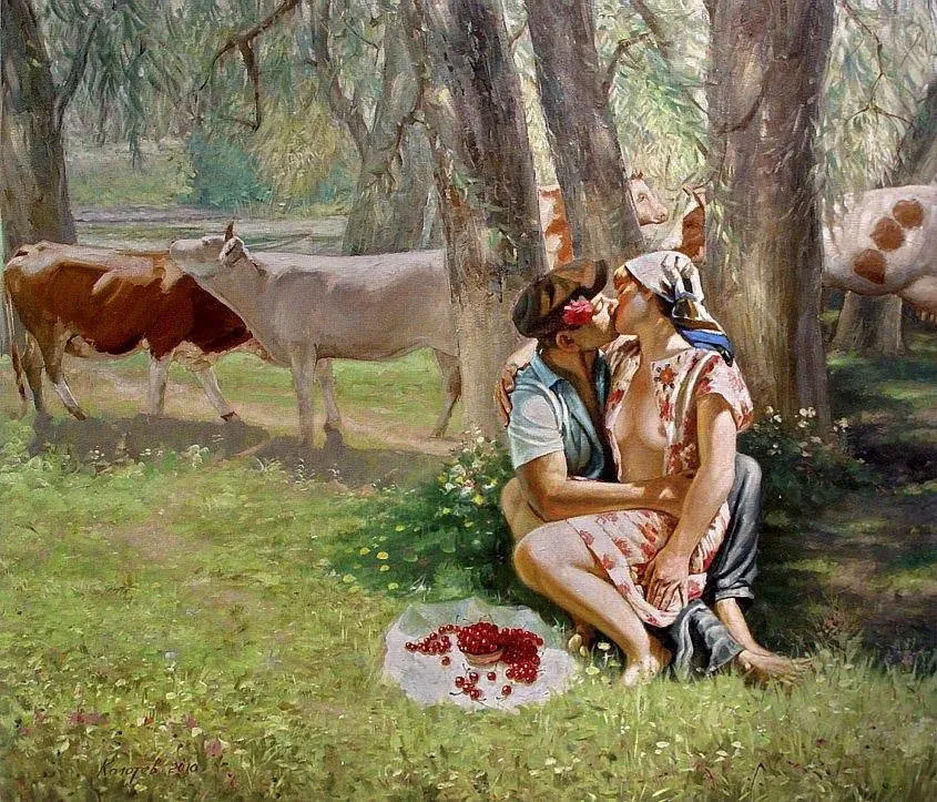 "Ягоды" 2010 г. - Василий Колотев | Обнажëнные рисунки