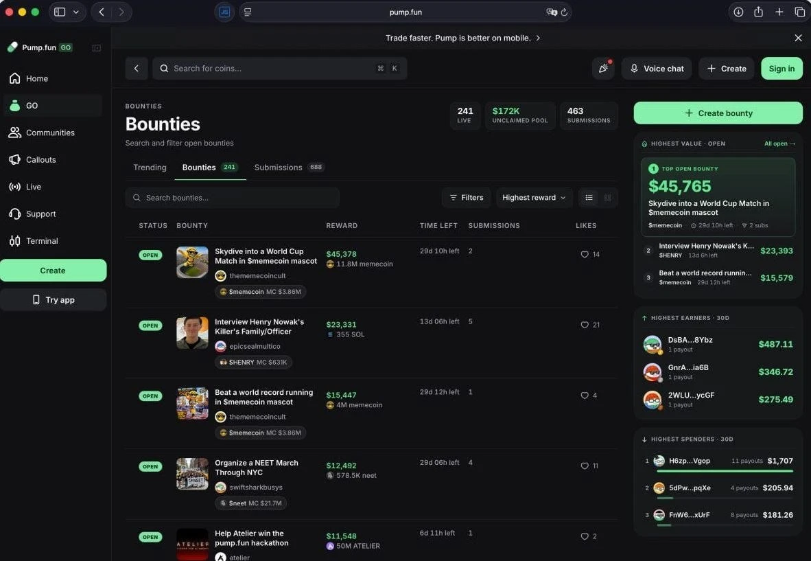 Стартап Pump Fun запустил платформу для выполнения заданий за деньги. Можно з... | Самые необычные сайты
