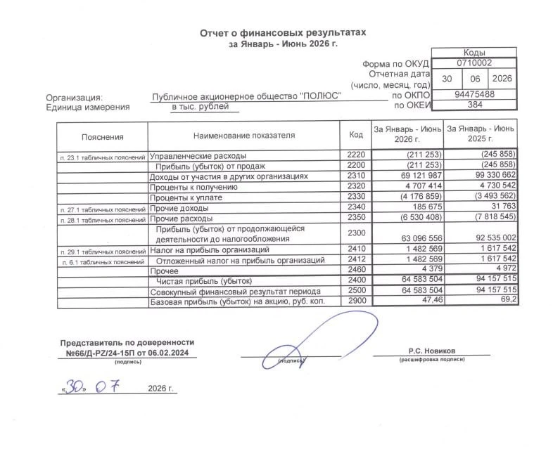 Полюс: РСБУ 1П2026 | Мир инвестиций