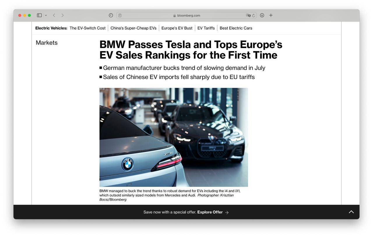 Внезапно: BMW обогнала Tesla по продажам электромобилей в Европе. В июле неме | Бизнес наизнанку