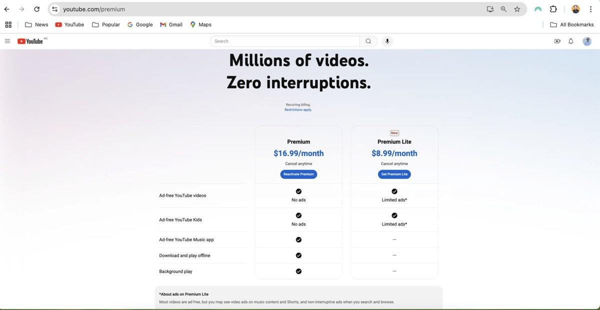 В 2023 году YouTube свернул тесты бюджетной подписки Premium Lite. Теперь тес | Бизнес наизнанку