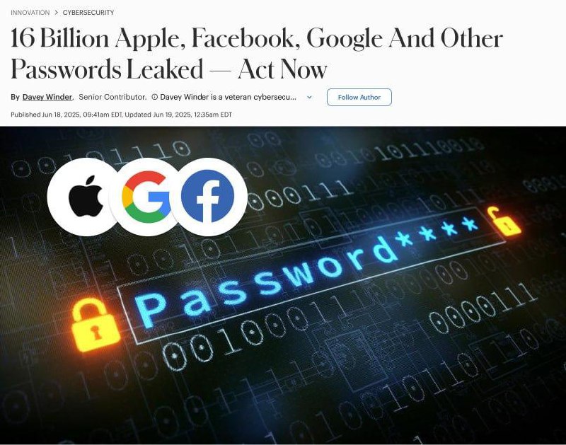 16 миллиардов паролей утекли в сеть от Apple, Facebook, Google - поменяйте па | Бизнес наизнанку