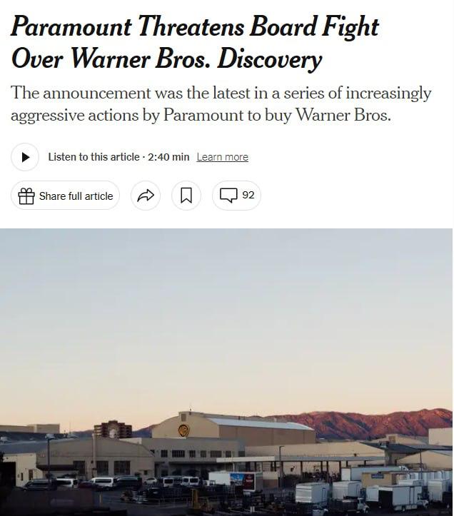 Paramount пригрозила подать в суд на Warner Bros после того, как совет директ | Бизнес наизнанку