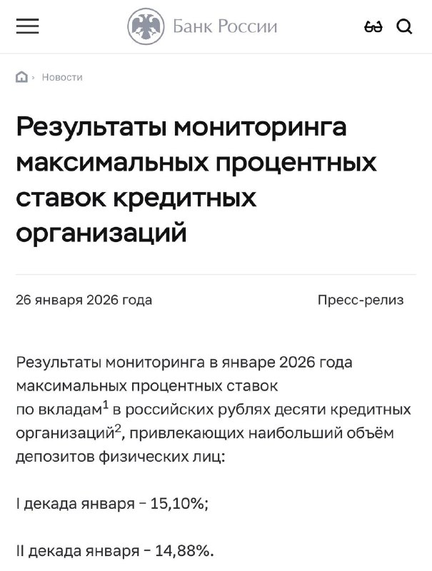 Средняя максимальная ставка по вкладам в рублях снизилась до 14.88% — ЦБ | Бизнес наизнанку