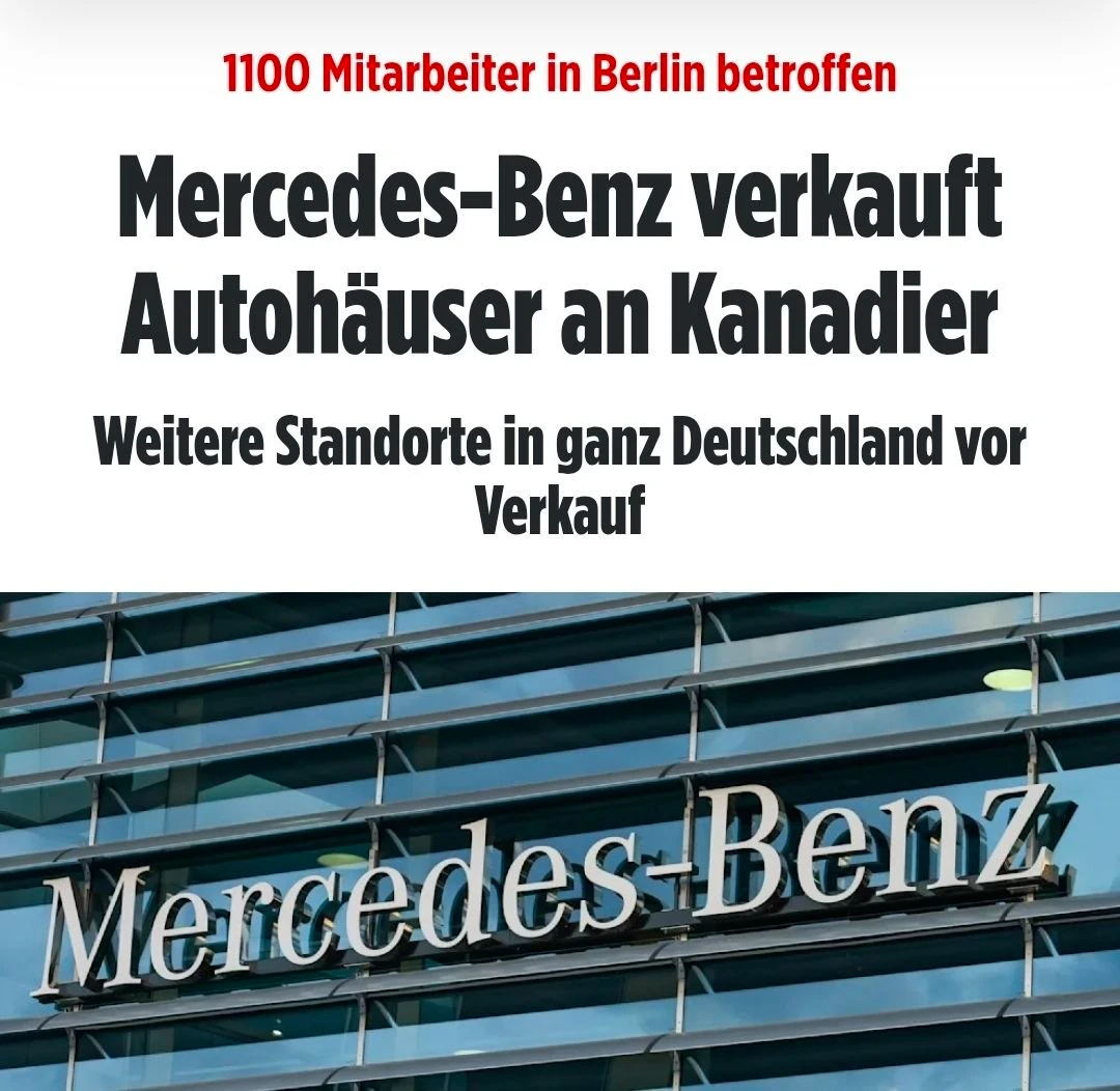 Mercedes-Benz продала все свои автосалоны в Берлине, включая семь крупных цен | Бизнес наизнанку