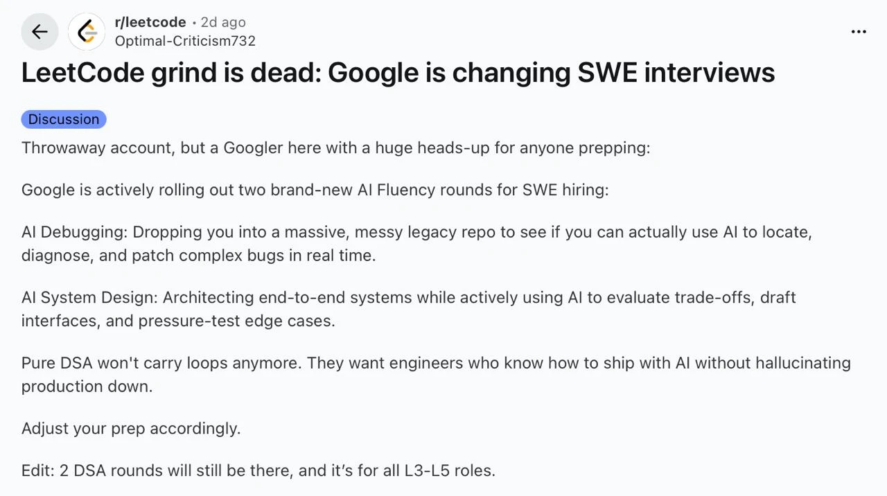 Google начнут проверять у разрабов навыки вайбкодинга: реддитор рассказал, чт... | Бизнес наизнанку