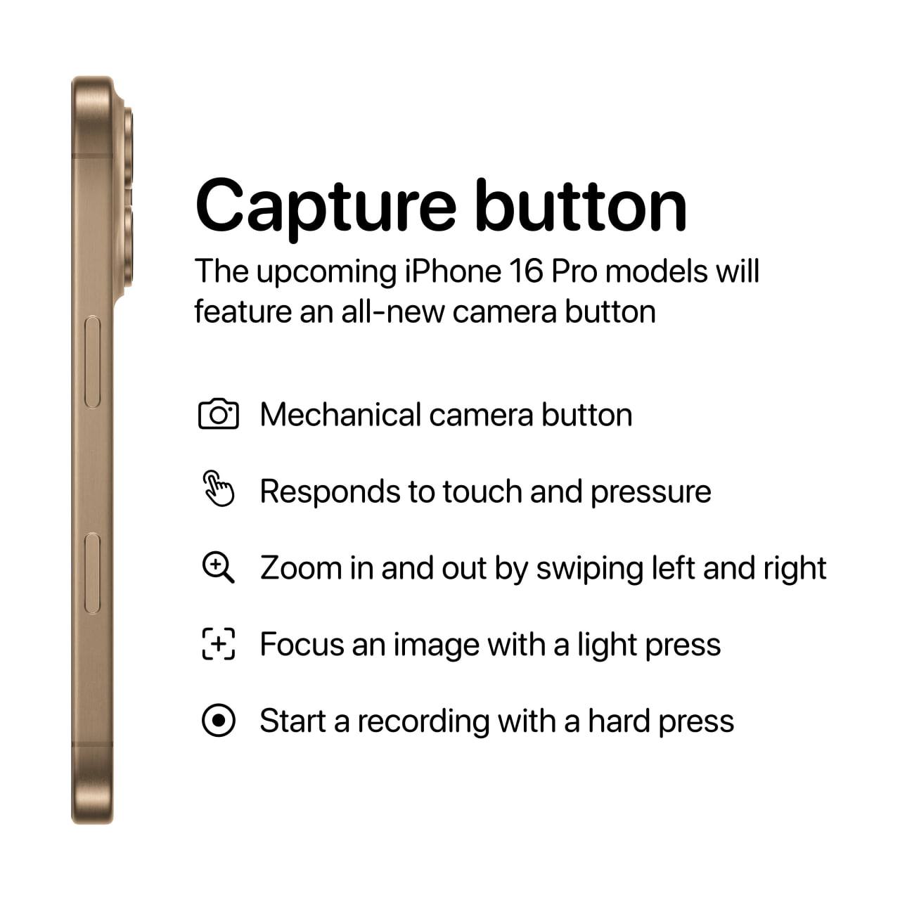 В сети появились характеристики Capture Button в iPhone 16 | Новости  / BWeek News