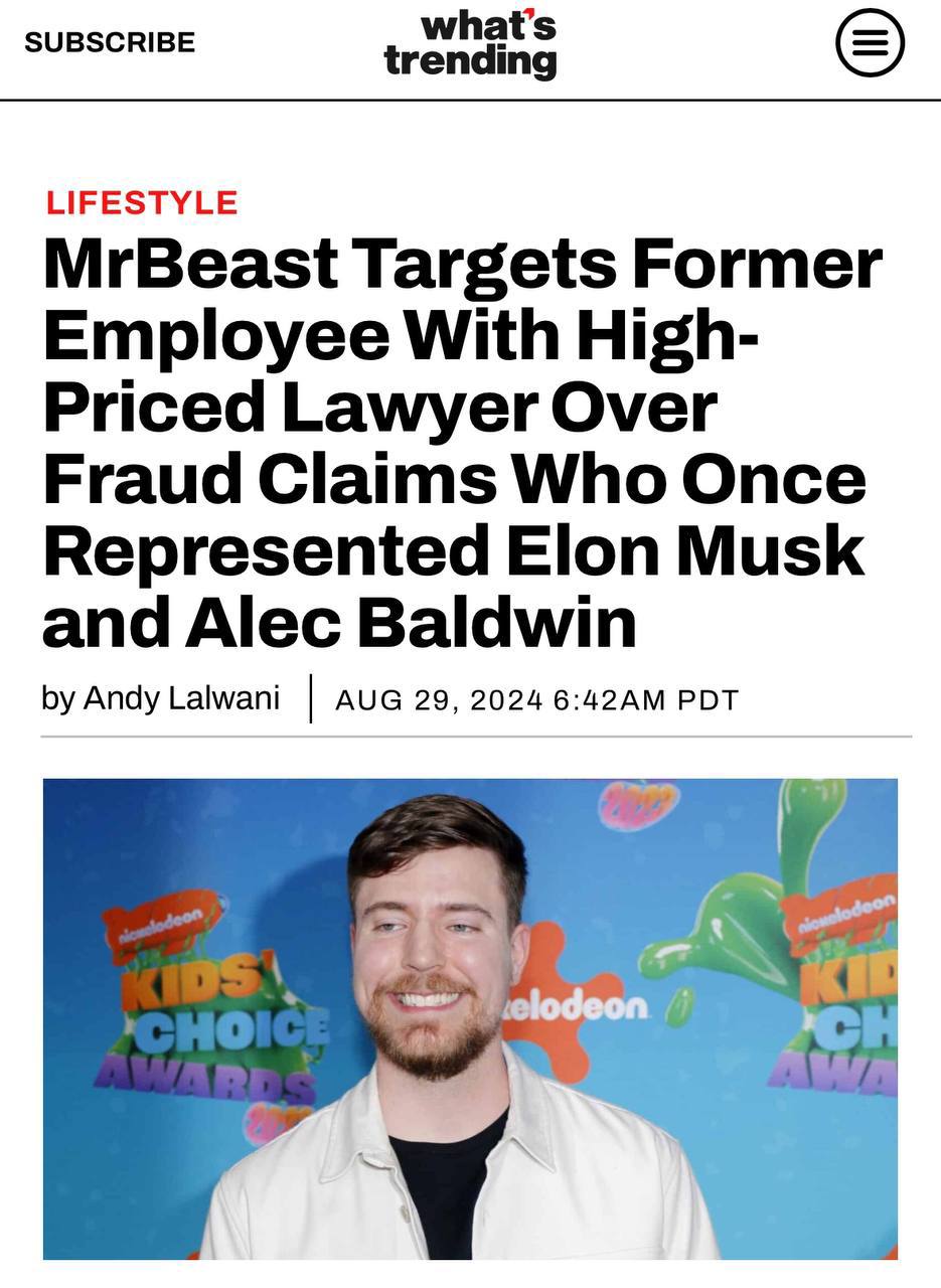 MrBeast нанял адвоката Илона Маска, чтобы разобраться с Доусоном Френчем — те | Новости  / BWeek News