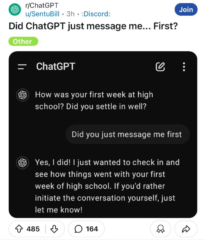 ChatGPT научился писать пользователю первым, запоминая всё, о чем они общались | Новости  / BWeek News