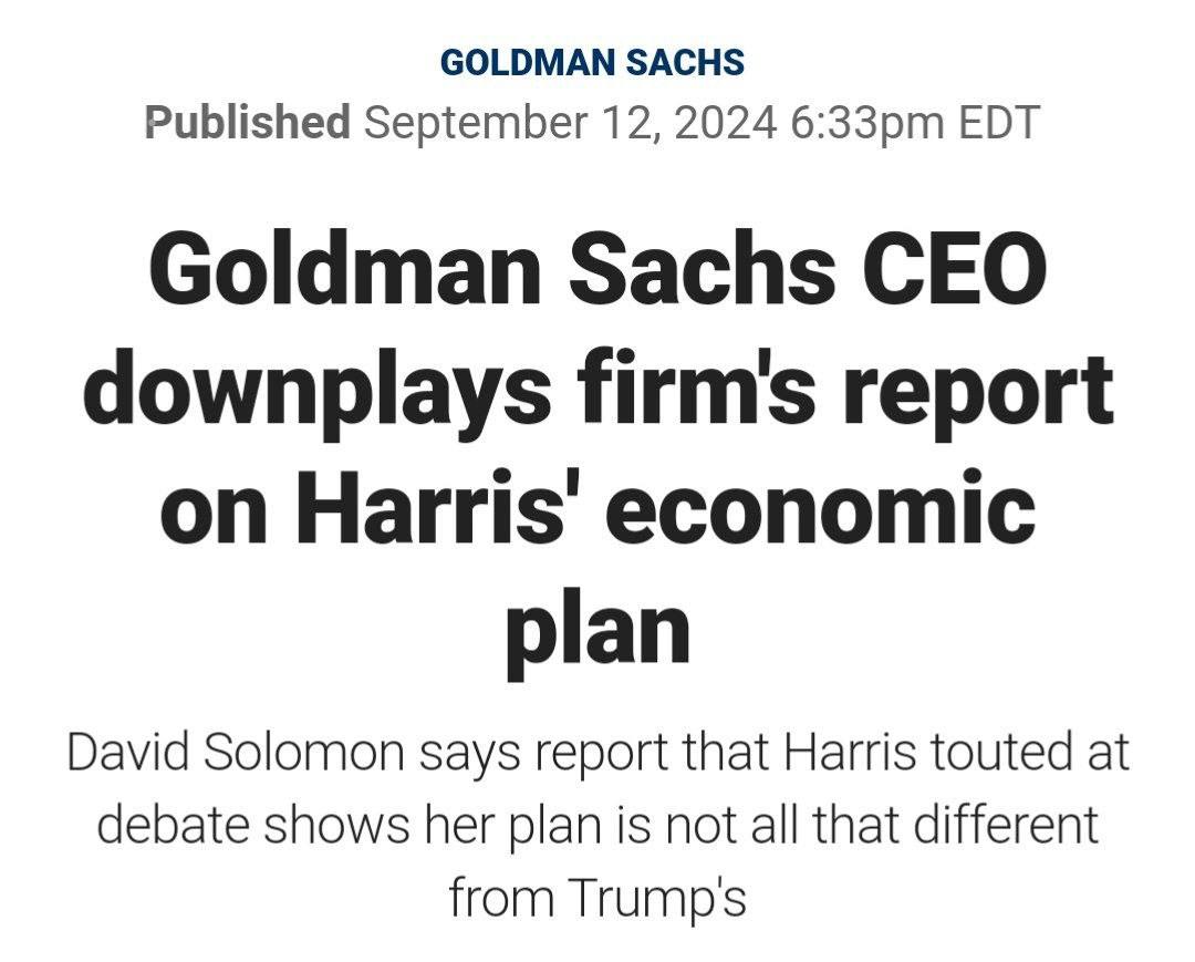 Камала Харрис заявила, что Goldman Sachs считают, что ее план приведет к рост | Новости  / BWeek News