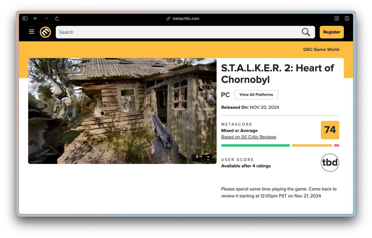 Вышел S.T.A.L.K.E.R 2 и вместе с ним — первые отзывы. Проект набрал 74 балла | Новости  / BWeek News