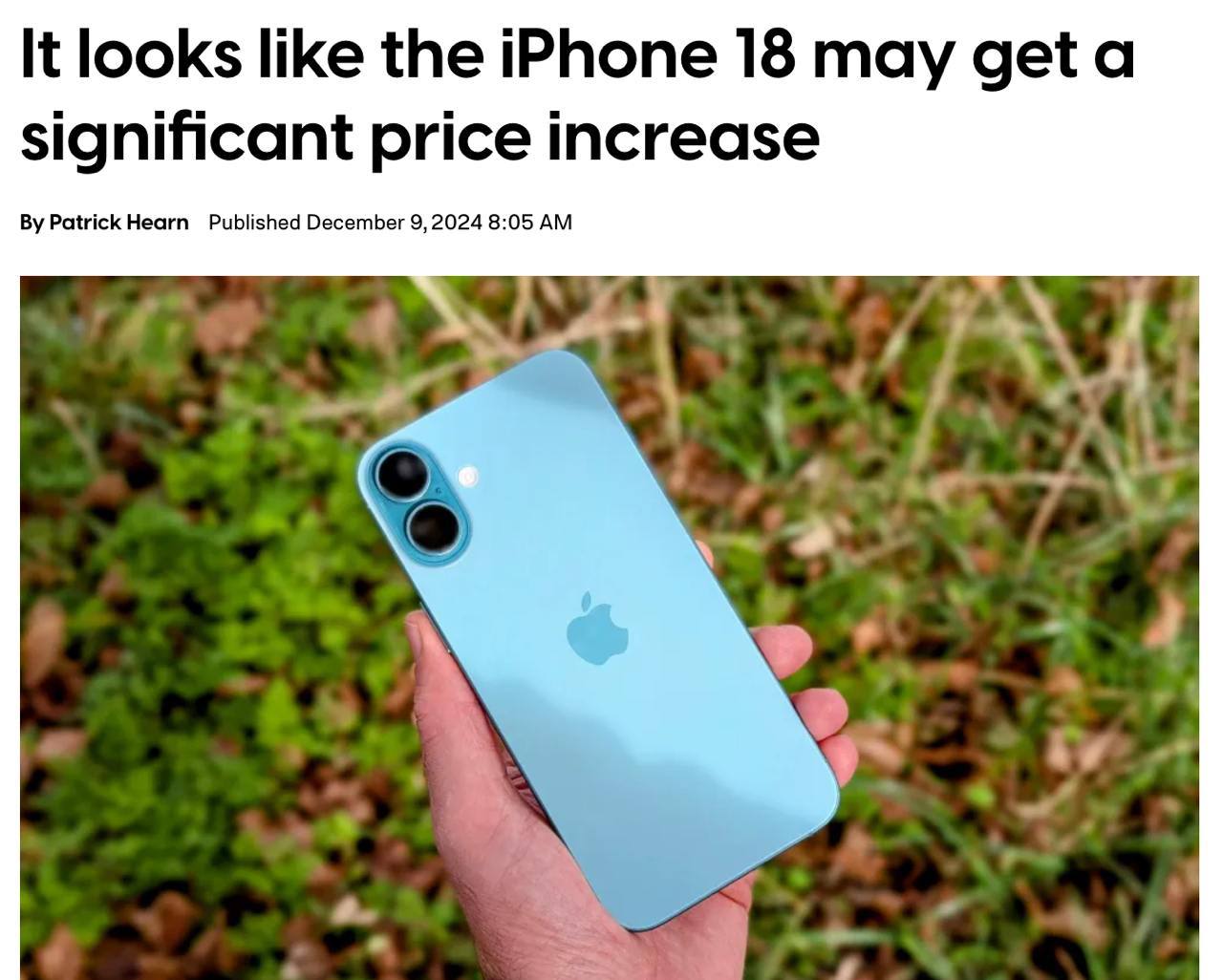 Apple могут поднять цены на iPhone в 2026 году. Все из-за новых процессоров | Новости  / BWeek News