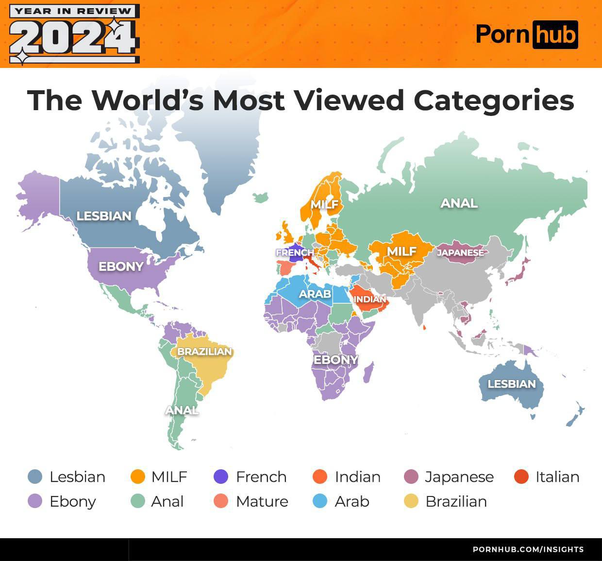 Pornhub опубликовал итоги 2024 года: самым популярным запросом оказалась «скр | Новости  / BWeek News