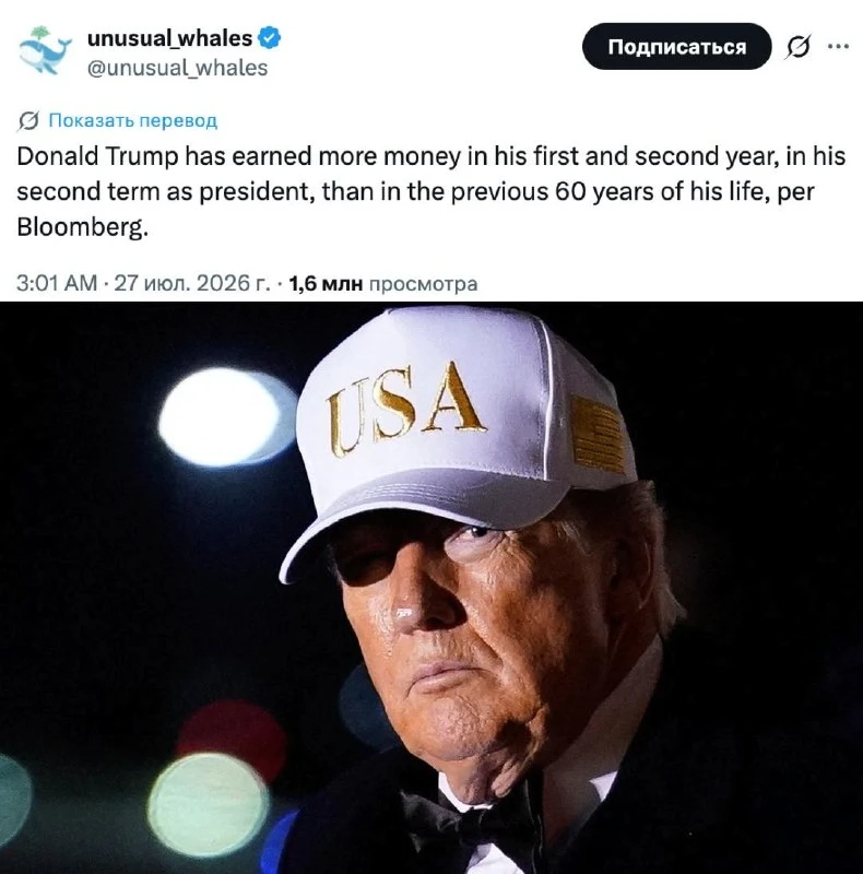 Трамп заработал больше денег за свой первый и второй год второго президентско | Новости  / BWeek News