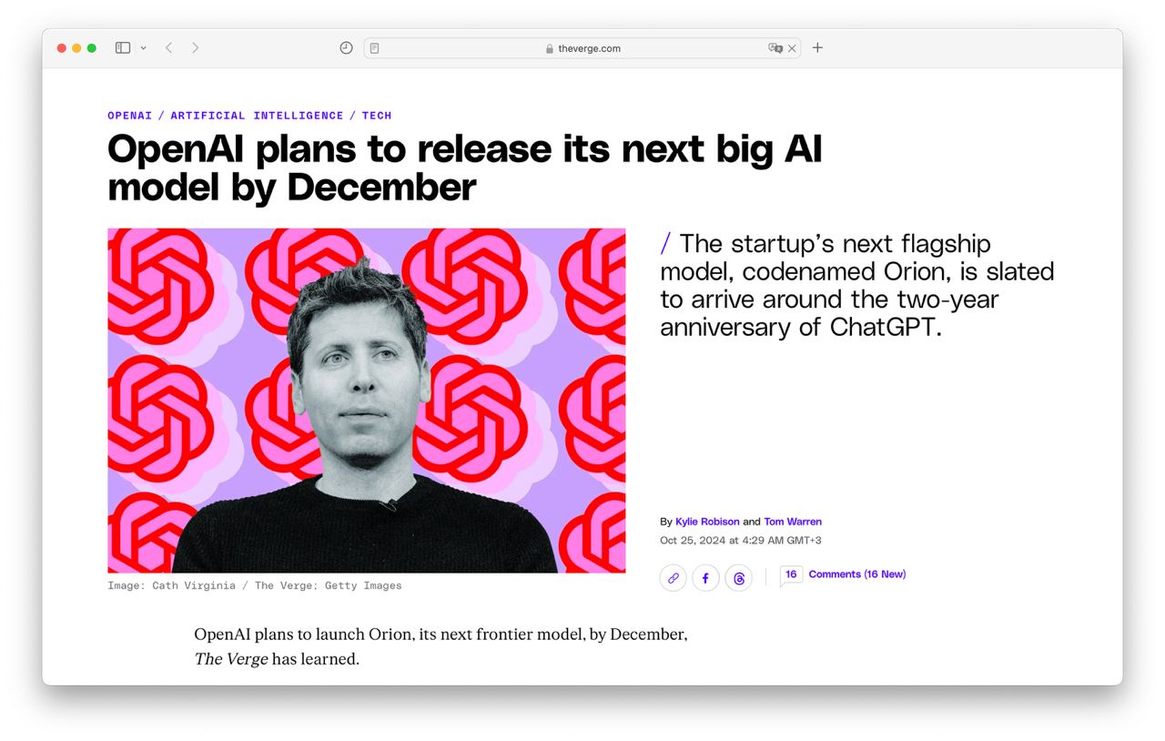 Слух дня: Open AI планируют выпустить новую модель Orion к декабрю. По некото | Нейросети Ai