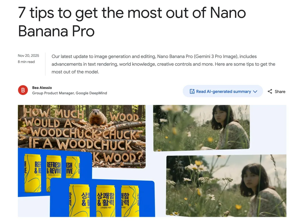 Выжимаем максимум из Nano Banana Pro: вышел гайд от Google с полезными лайфха | Нейросети Ai