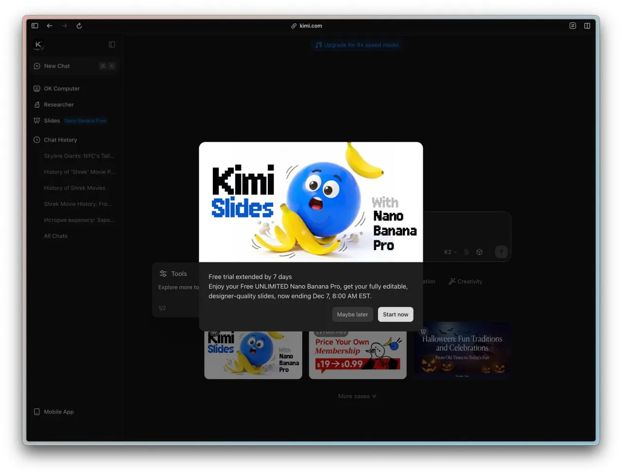 Nano Banana Pro в генераторе презентаций в Kimi AI стала бесплатной на всю не | Нейросети Ai