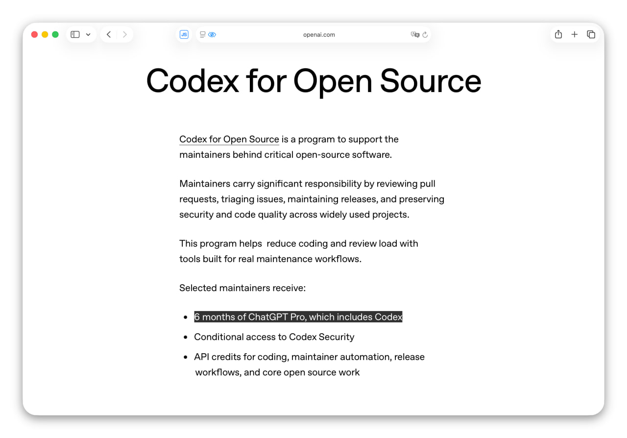 OpenAI раздают полгода подписки на ChatGPT Pro и доступ к Codex Security — эт | Нейросети Ai
