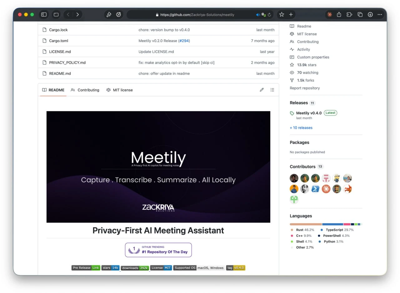 Вышел бесплатный ИИ-секретарь для созвонов — Meetily. Работает целиком на ПК | Нейросети Ai