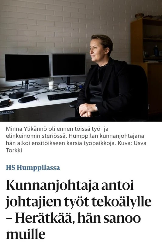 В Финляндии мэр заменила часть чиновников ИИ-агентами. Муниципалитет Хумппила... | Нейросети Ai