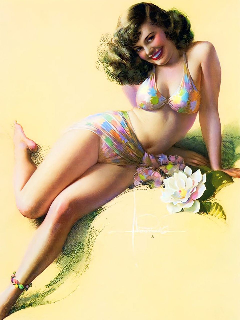 Кокетка. Художник Rolf Armstrong | Пин-ап девушки