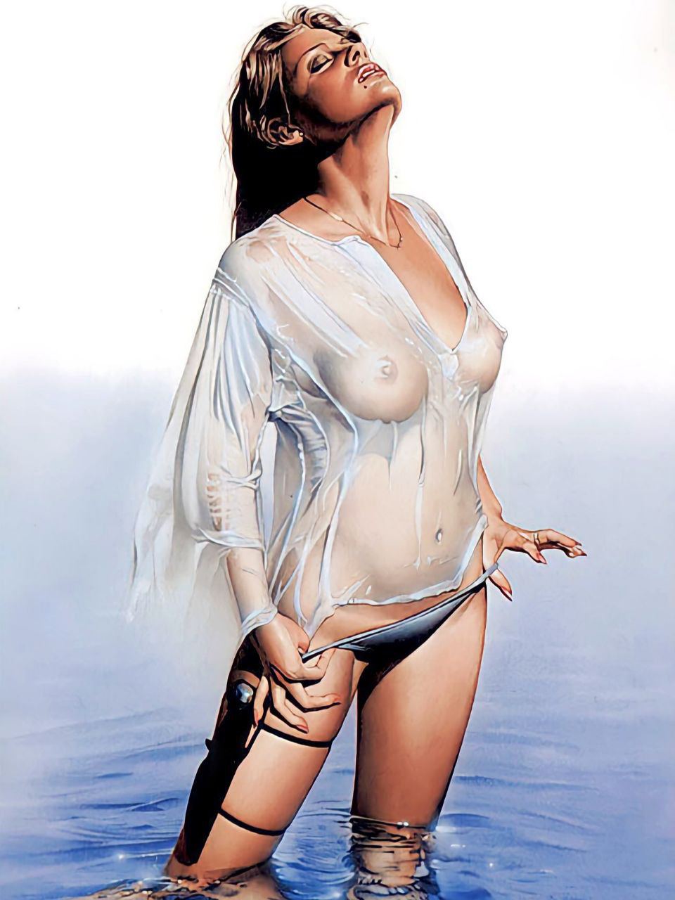 Прозрачность. Художник Hajime Sorayama | Пин-ап девушки