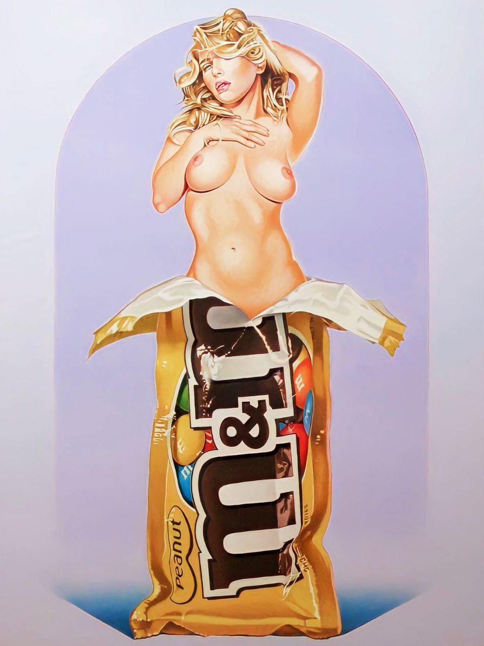 M&M’s. Рекламный пин-ап плакат 60-х годов от американского художника Mel Ramos | Пин-ап девушки