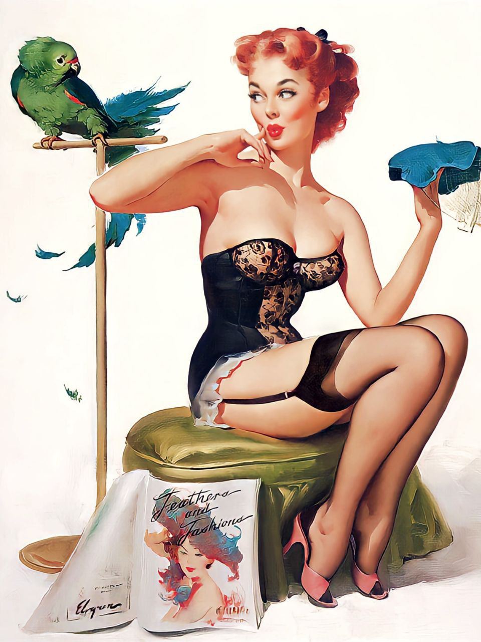 Ты этого не сделаешь. Художник Gil Elvgren | Пин-ап девушки