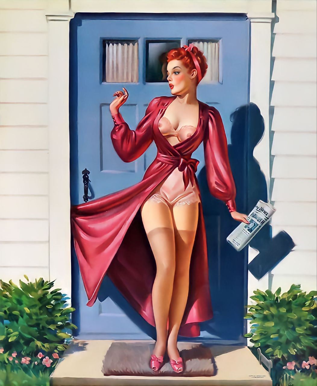 За почтой. Художник Art Frahm | Пин-ап девушки