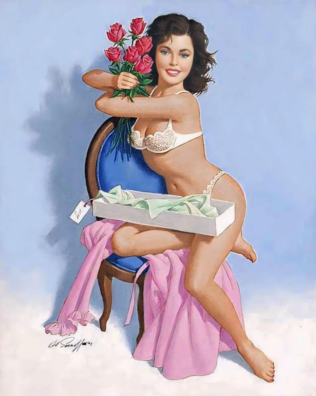Классический пин-ап от американского художника Arthur Sarnoff | Пин-ап девушки