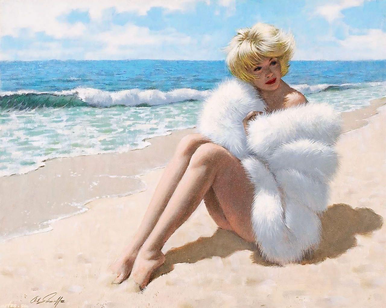 Классический пин-ап от американского художника Arthur Sarnoff "Морской бриз" | Пин-ап девушки