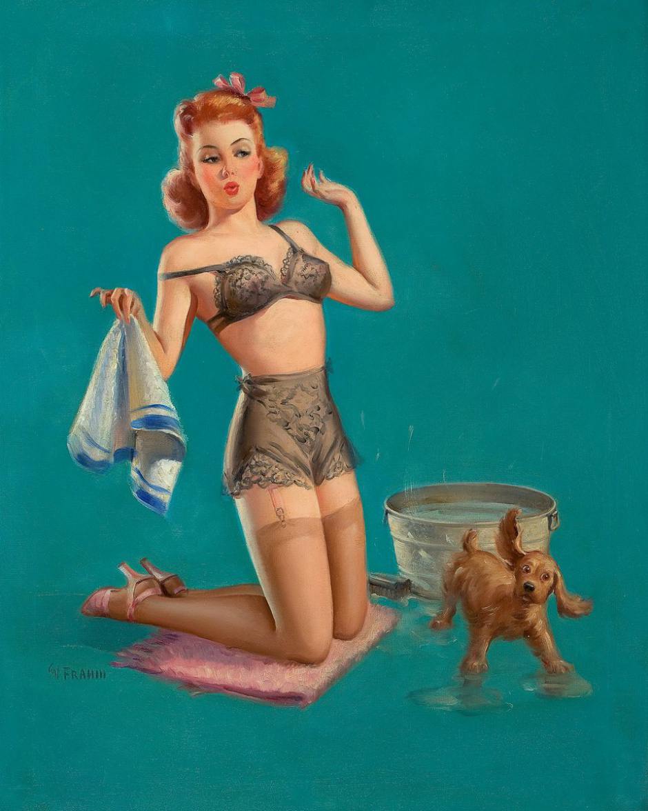 Ностальгичный классический пин-ап от американского художника Art Frahm под на | Пин-ап девушки