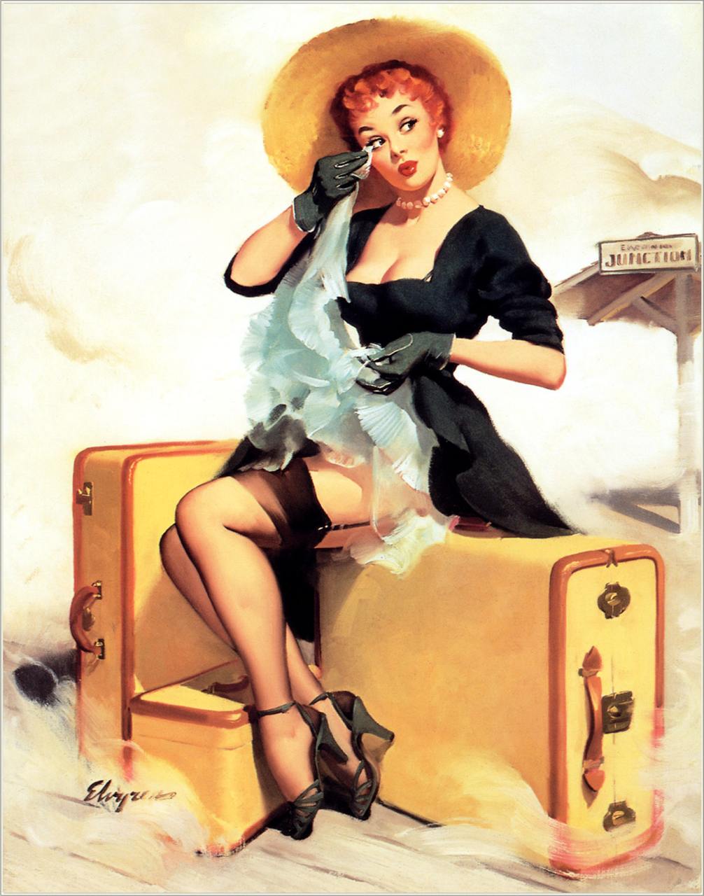 Классическая пин-ап картина от великого американского художника. Gil Elvgren | Пин-ап девушки