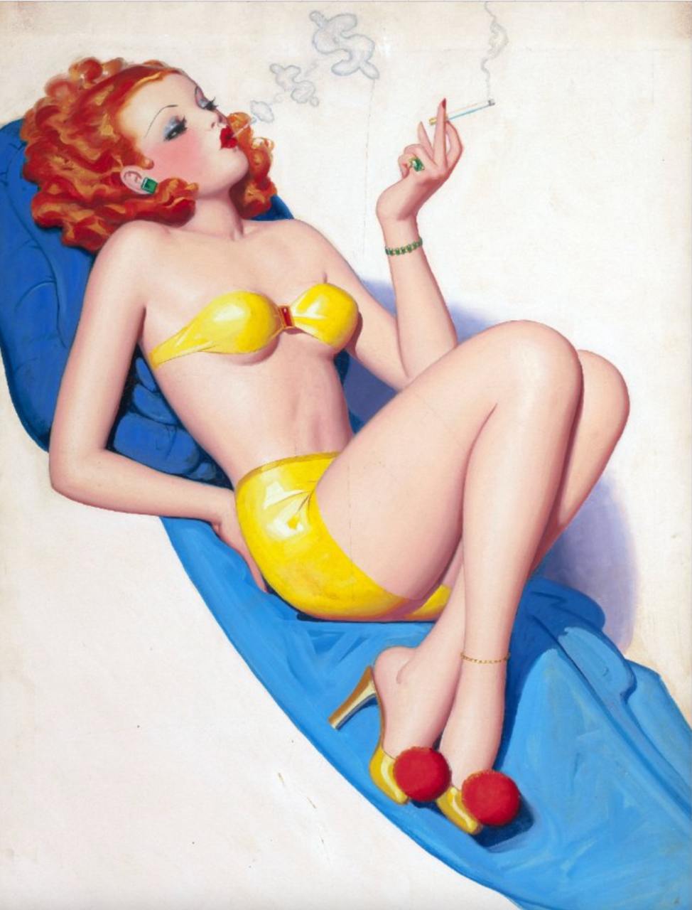 Иллюстрация для обложки журнала "Breezy Stories", декабрь 1937 год. Enoch Bolles | Пин-ап девушки